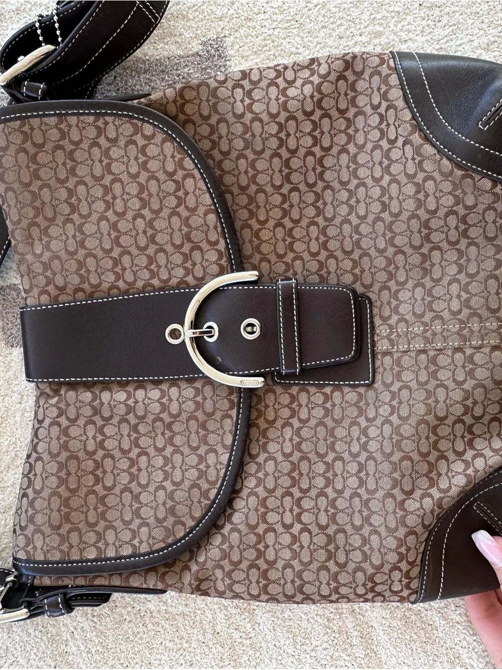 Brown coach SoHo Signature Canvas Crossbody Bag
